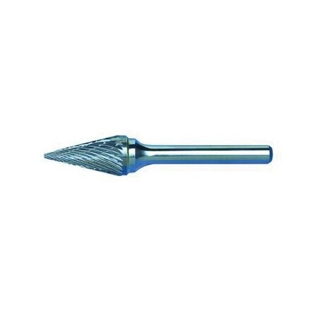 Morse Carbide Burr, Premium, Series 5970, Pointed, 14 Head Dia, 12 Length of Cut, 2 Overall Length, 59972